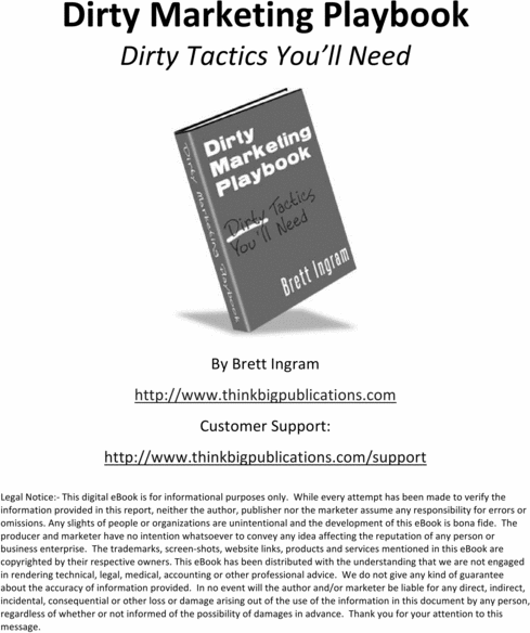 Product picture Dirty marketing playbook-  make more money on your website